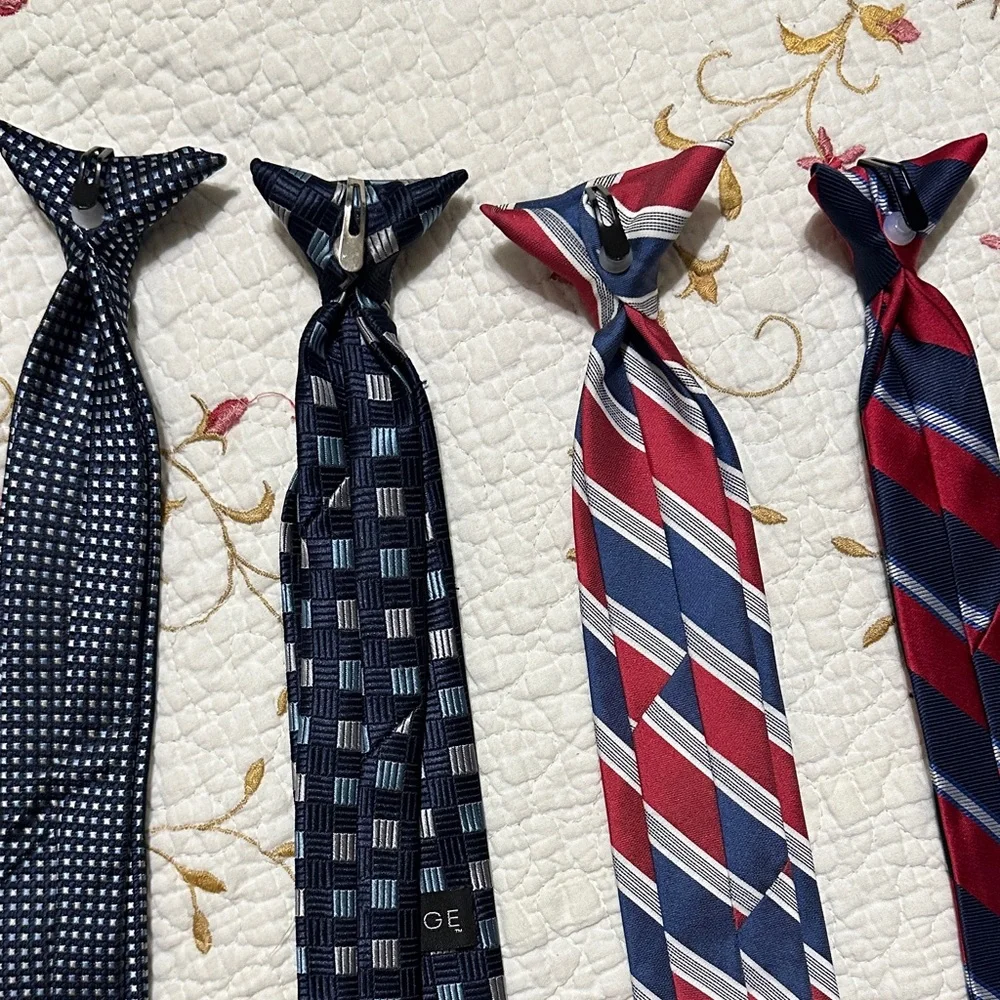 Classic Kids’ Clip-On Tie Set - Navy and Red